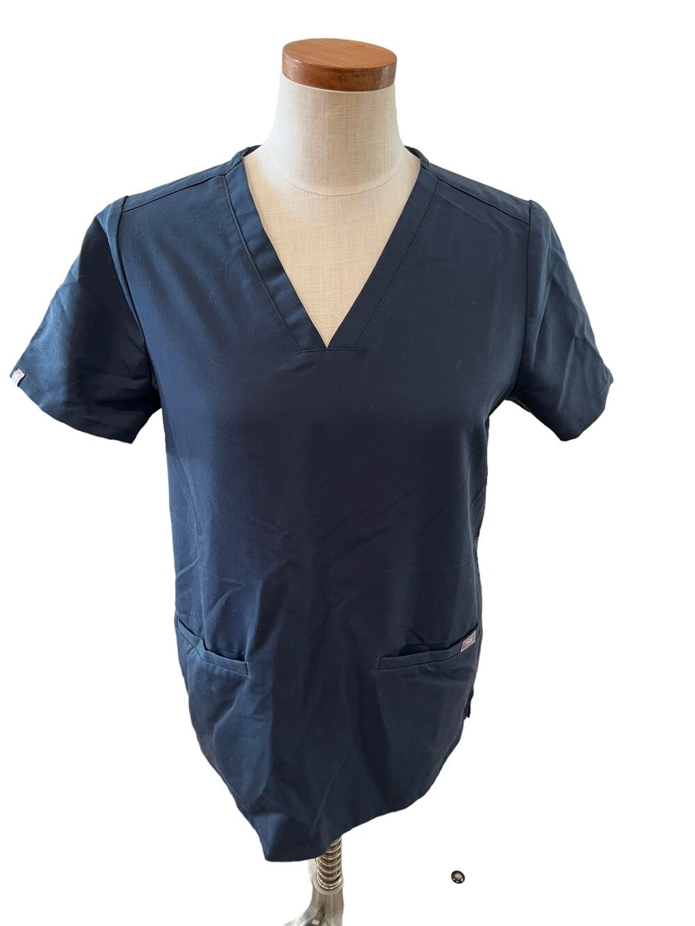 FIGS Casma V Neck Scrub Top Dark Blue S